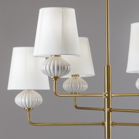 Suspended lamp Freya FR2029PL-06BS Ceramics, 680x680 mm, E14, 6x40W, brass color-6