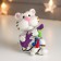 Piggy bank Polystone "Cream Tiger - Musician" MIX 11.5x7x8.5 cm