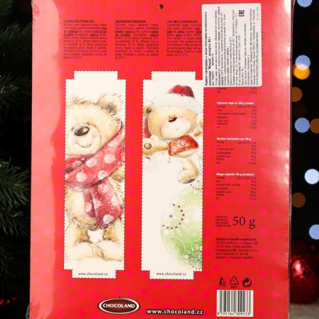 Advent calendar with mini tiles made of milk chocolate "Bear" Assorted, 50 g-2