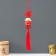 Suspension Ceramics with bells "manei-nako" red 3.5x3.7x26 cm