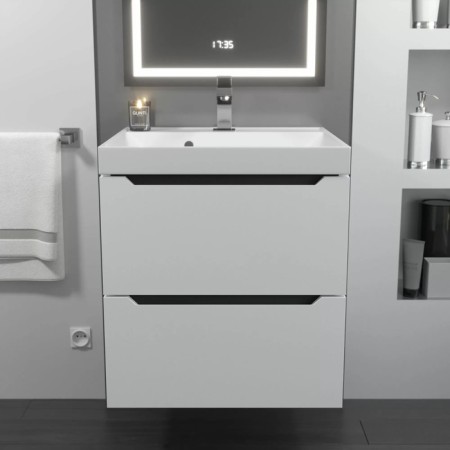 Tumbling under the Uperwood Tanos sink, suspended, 50 cm, white, graphite-1