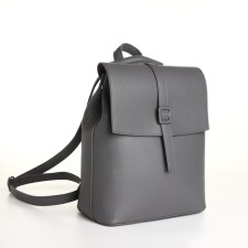 City backpack made of artificial leather with lightning, the color is gray