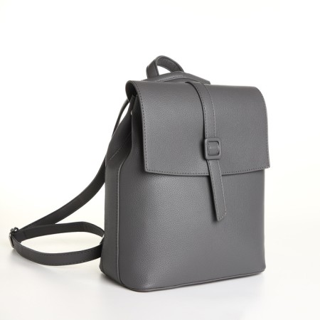 City backpack made of artificial leather with lightning, the color is gray