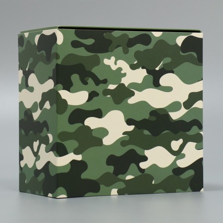 Gift folding box, packaging, “khaki”, 14 x 14 x 8 cm-1