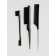 Set of comb, 3 objects: brush, with a tail, mini - brush, black color