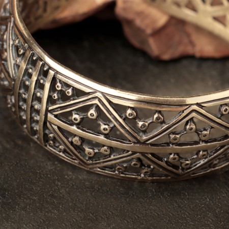 Bracelet wide "sown field", brass-2