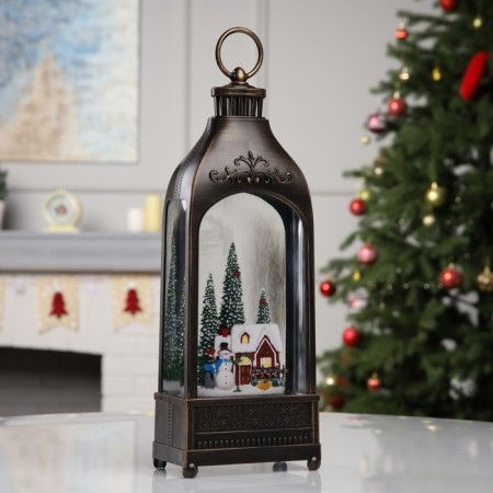 LED figure "Winter Town", 36x12.8x6.5 cm, music, aah3, USB, glow warm white-1