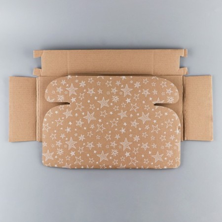 Box Gift team, packaging, “stars”, brown, 27 x 21 x 9 cm-6