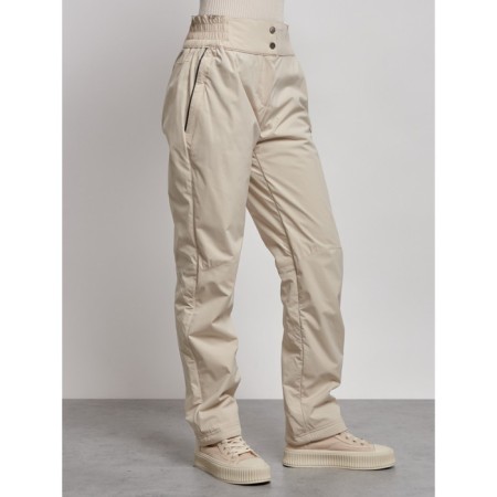 Warmed female trousers, size 48, beige color-14
