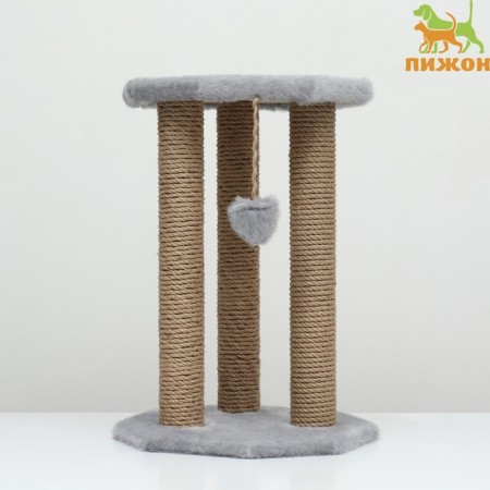 Rotonda clawberry with a toy, jute 35 x 35 x 50 cm, gray-1