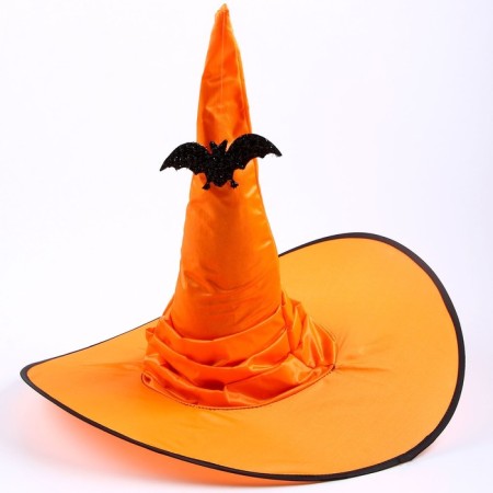 Carnival set "Magic", orange hat, broom, bag-5