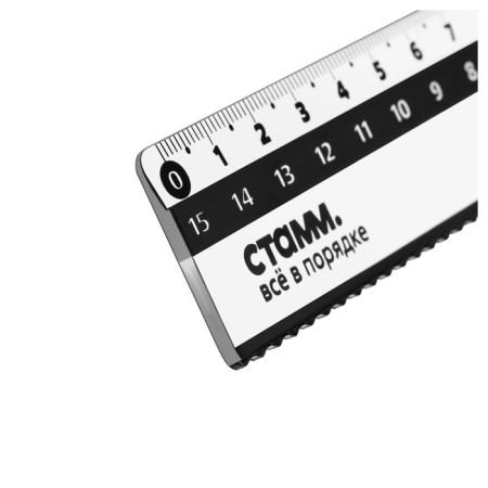 The line is 15 cm Istanm, plastic, with a wavy edge, a double scale, transparent, colorless, euro suspension-3