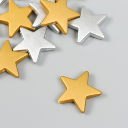 Beads for creativity plastic "Silver/gold" matte set 20 grams 0.6x2.9x2.9 cm-1