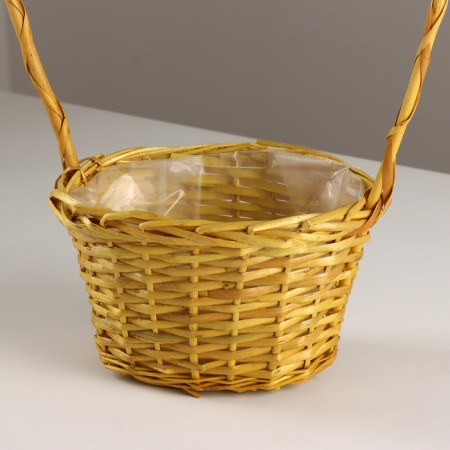 Wicker basket, 19x14x10/12x50cm, yellow-1