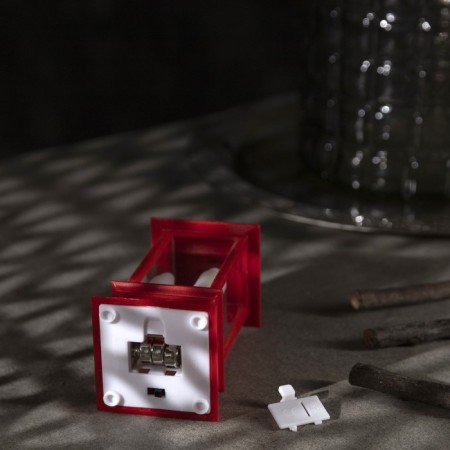 LED figure "Red Lantern with candles" 5.5 × 13 × 5.5 cm, plastic, batteries AG13x3, glow warm white-2