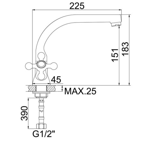 Accoona A4471 kitchen mixer, two -leaf, with a nut, chrome-3