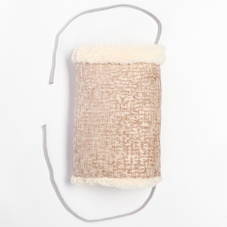 Suspended fur tunnel for rodents, 19 x 12 x 13 cm, beige-1