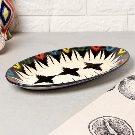 Dish of Rishtan ceramics "Atlas", 29.5 cm, oval 10402740