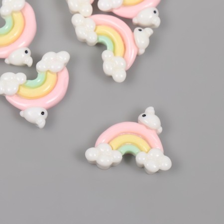 Decor for creativity plastic "Rainbow in the clouds" set of 6 pcs 1.6x2.3x0.8 cm