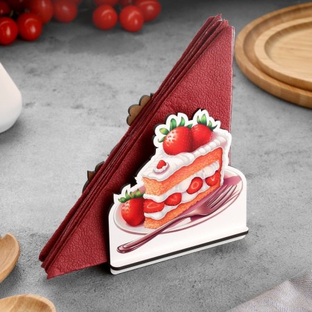 Napkin "strawberry cake", 12 x 12 x 6 cm