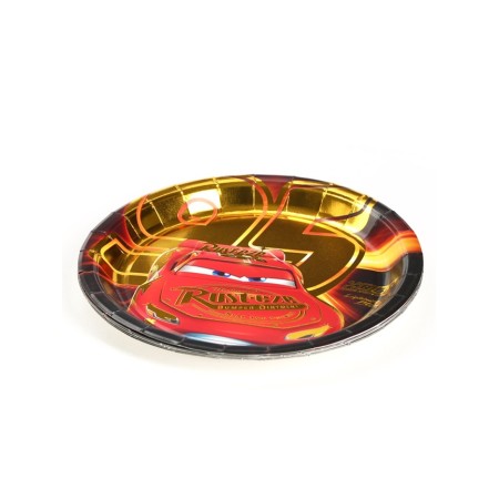 Disposable paper plate with embossing, 18 cm, car-1