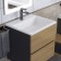 Tumbling under the Uperwood Barsa sink, 50 cm, suspended, black/oak sonoma