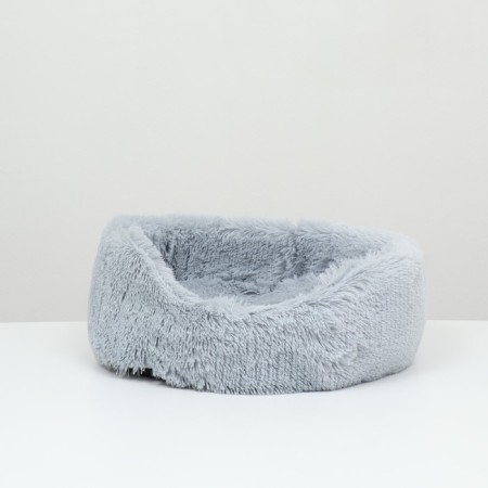 Sungory with a pillow fur, satin, perioteum, 40 x 40 x 16 cm, gray-1