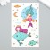 Tattoo on the body color "Mermaids and fish" 7.5x12 cm