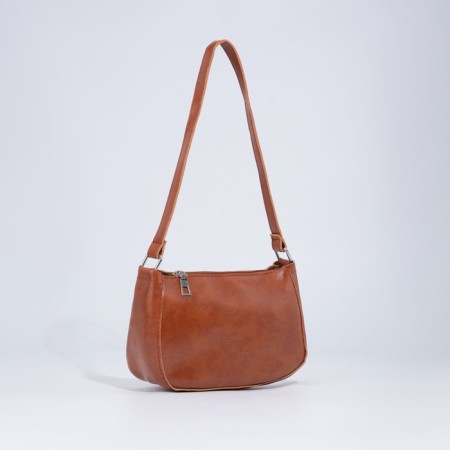 Baget bag with zipper, brown color-2