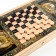 Backgammon "lion and tiger", wooden board 50 x 50 cm, with a field for playing checkers
