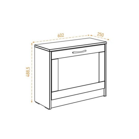 Sirius shoe cabinet, 602 × 250 × 488 mm, with a folding shelf, white color-1