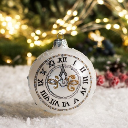 New Year's ball "Clock" 8 cm-3
