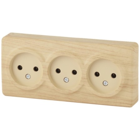 Roset 3x2p, 16A-250V, IP20, OU, Era Expert, Pine