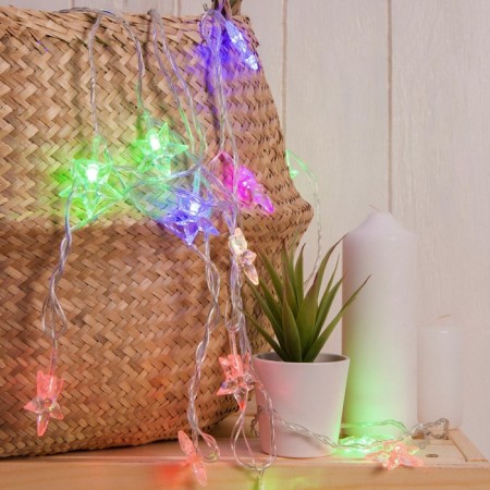 Garland "thread" 5 m with nozzles "Star Middle", IP20, transparent thread, 20 LED, glow of multi (RG/RB), blinking, 220 V-7