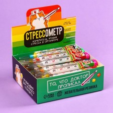 Жевательная резинка «Стрессометр» в форме градусника, 7 г.