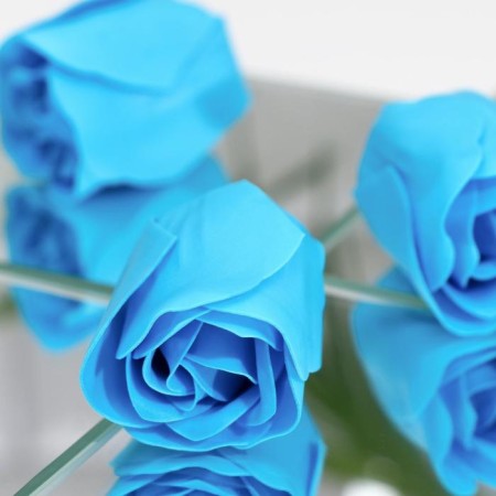 Soap roses, blue, set of 9 pcs.-3