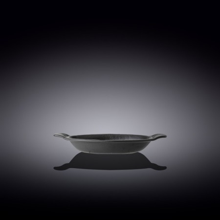 Oval baking form Wilmax England Slate Stone, with handles, size 20.5x11.5 cm, 200 ml, color black slate-1