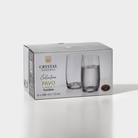 Set of glass glasses for water Pavo Aqua, 380 ml, 6 pcs-5