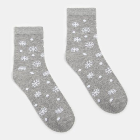 Set of women's socks (3 pairs) minku gray/white color, size 36-37-3