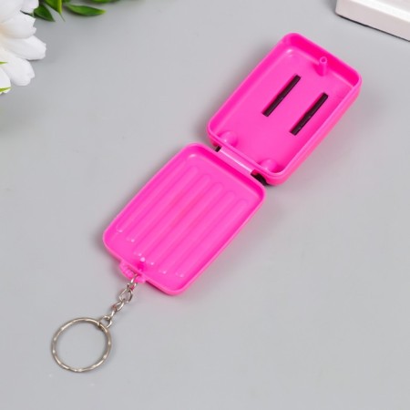 Plastic keychain "Suitcase Fruit on wheels" mix 5.5x4x42 cm-3