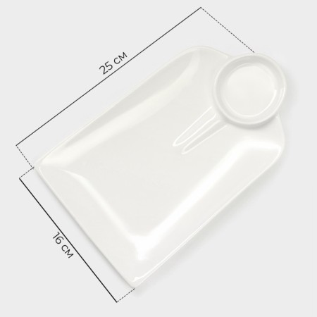 Porcelain dish Magistro "Laste", 24.5 × 15.5 cm, white color-2