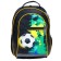 School backpack, 39 x 24 x 19 cm, ergonomic back, calligrata a "football", black
