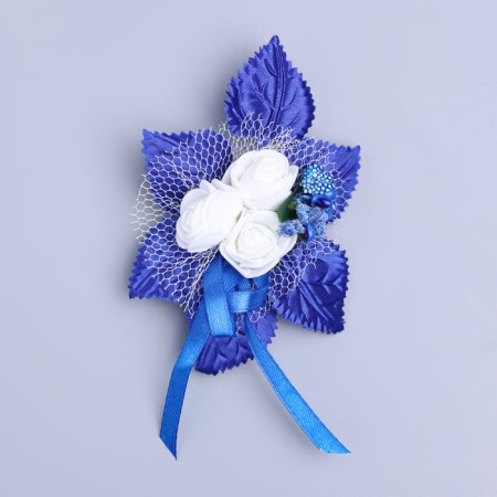 Butonier "for the groom or witness", blue, mix