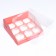 Confectionery folding box for 9 cupcakes 23.5 x 23.5 x 10, pink