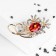 Brooch "Empress" Laksheri, red-white color in gold
