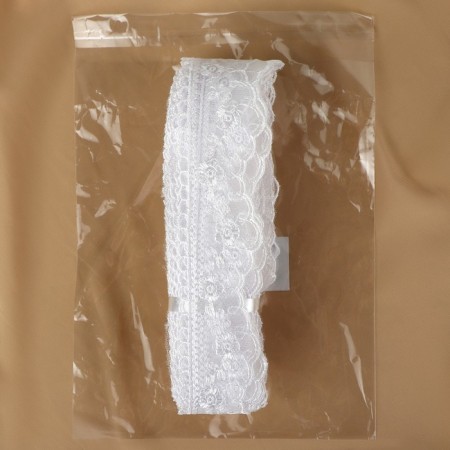 Lace on a grid, 40 mm × 11 ± 1 m, white color-2
