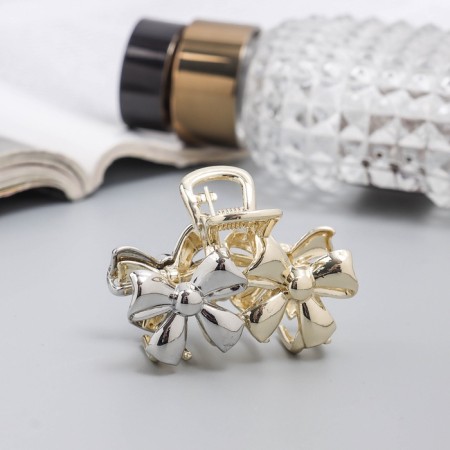 Hair crab "Heather" bows, 4.5 cm, gold-serebly-1