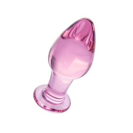 Sexus Glass anal plug, glass, pink, 10 cm, d = 4 cm-1