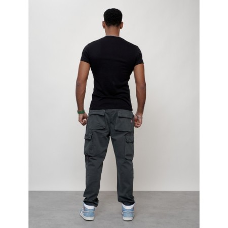 Cargo jeans men, size 54, dark gray color-6