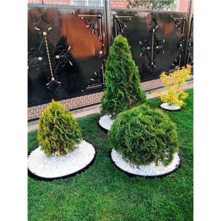 Garden plastic curb, 55 mm, brown, 10 m + 30 stakes, "mango-6